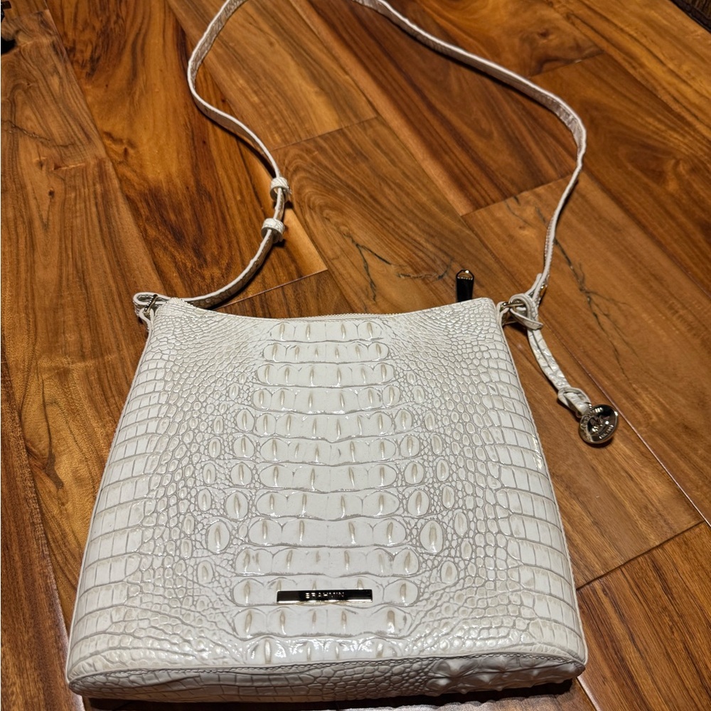 Brahmin White Crocodile Embossed Women's Bag